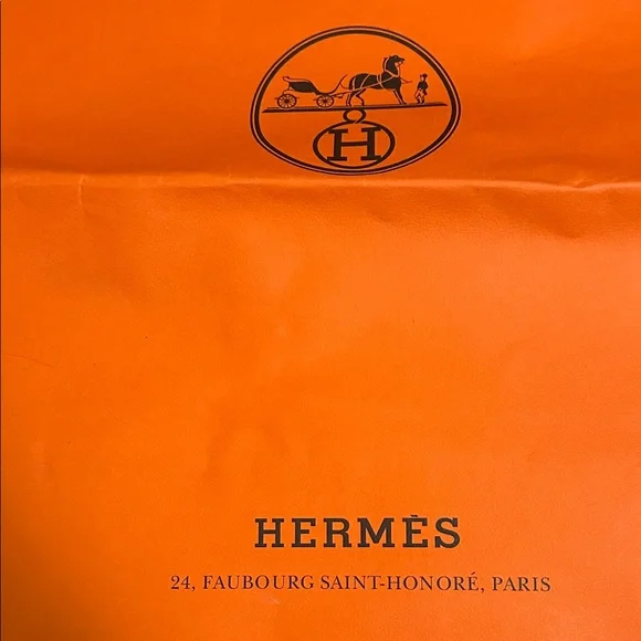 Hermès Orange Logo Shopping Tote Bag - Picture 2 of 4
